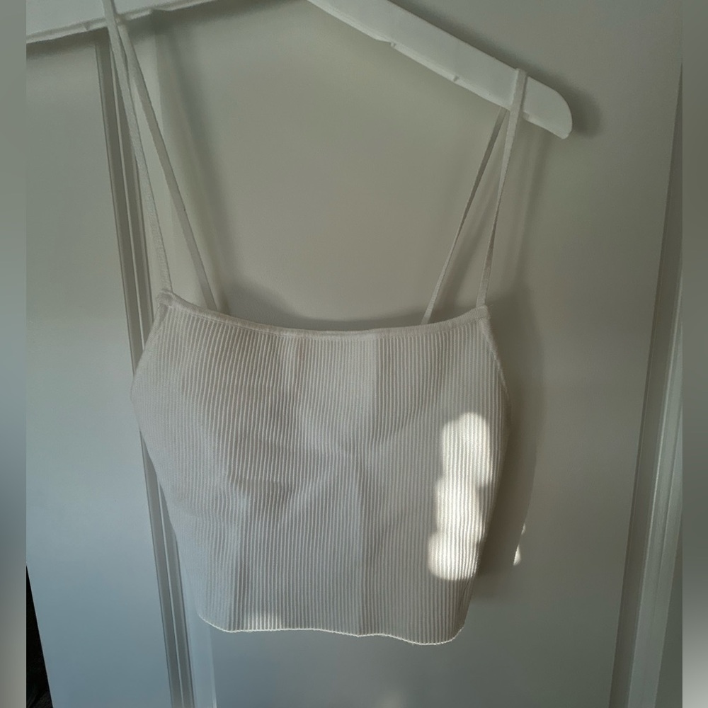 White backless crop top